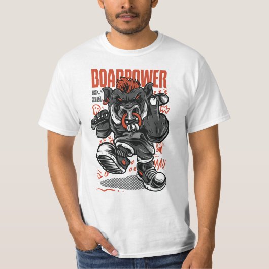 T-shirt boire power drôle animal (Devant)
