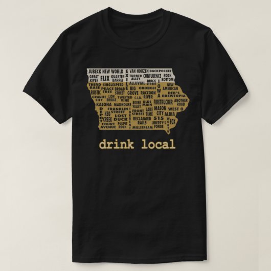 T-shirt Boire Une Bière Iowa Locale (Design devant)