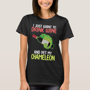 T-shirt Boire Vin Et Animaux De Compagnie Chameleon Reptil