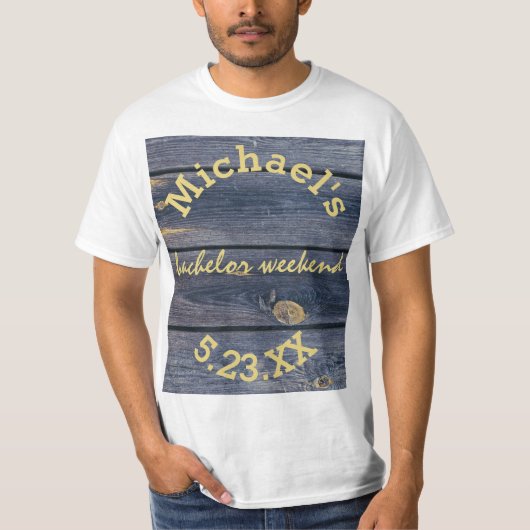 T-shirt Bois Bleu Rustique | Monogramme Week-end Célibatai (Devant)