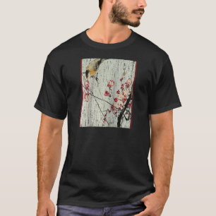 T-shirt Bois d'art graphique Vintage en fleurs de cerisier