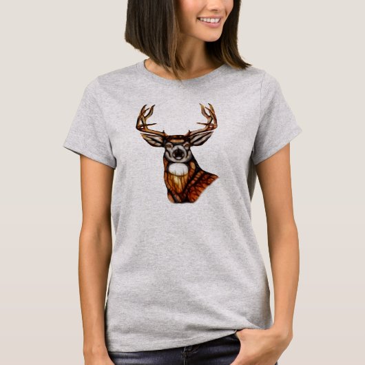 T-shirt Bois de bois Cerf rustique Pays Unisex (Devant)