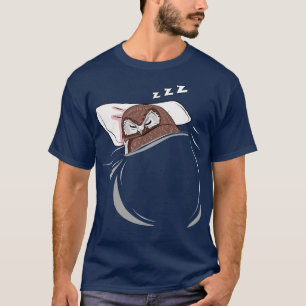 T-shirt Bois de nuit de l'animal couché de la chouette