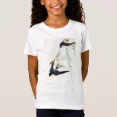 T-shirt Bois Japonais Imprimer OISEAUX Pour Filles (Devant)