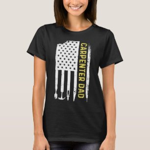 T-shirt Bois ouvrier Lumberjack US Drapeau charpentier pap