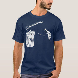 T-shirt Bois Splissé Ax Chopping Bloc Retro Bois de chauf