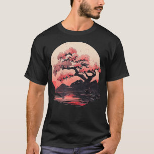 T-shirt Bois vintage en fleurs de cerisier Graphisme japon