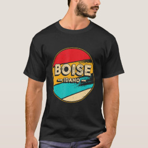 T-shirt Boise Idaho Retro Vintage Sunset Us State Boise