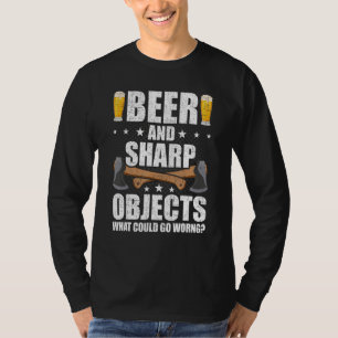 T-shirt Boisson Alcoolisée Et Objets Tranchants Lancer De