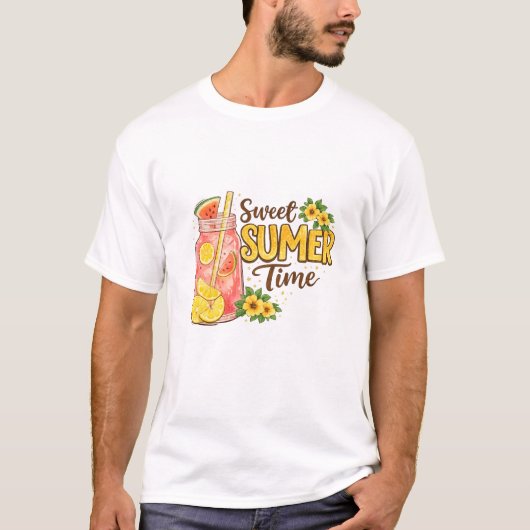 T-shirt Boisson aquarelle de l'été doux (Devant)