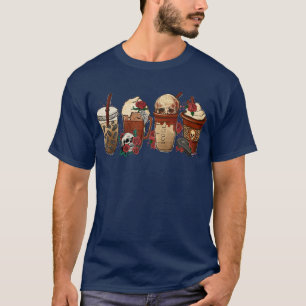 T-shirt Boisson au café d'automne Halloween Citrouille Épi