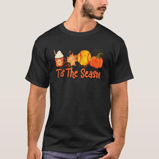 T-shirt Boisson au potiron de softball de saison reconnais (Devant)