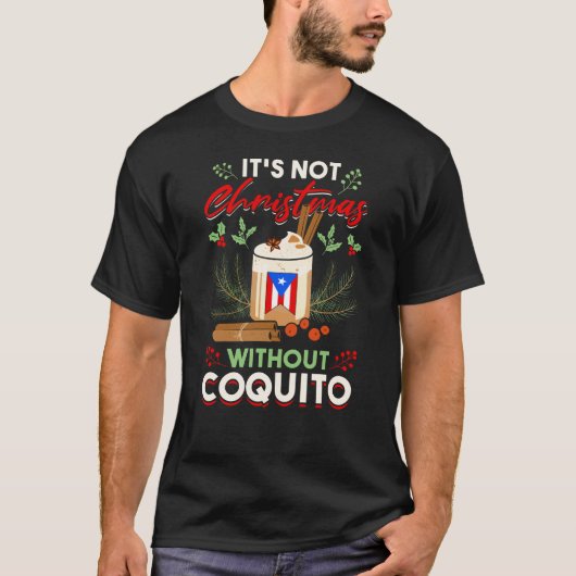 T-shirt Boisson Coquito Porto Rico Rum Eggnog (Devant)
