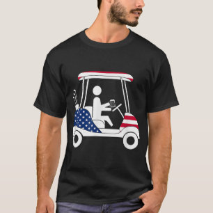 T-shirt Boisson de bière de golf USA American Flag Golf Ca