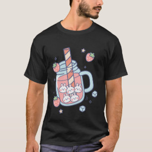 T-shirt Boisson de fraise Kawaii Bunny