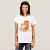 T-shirt Boisson de plage de chat été (Devant entier)