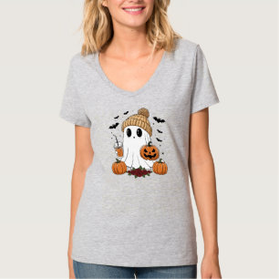 T-shirt Boisson et roses de citrouille de chapeau d'Hallow