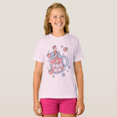 T-shirt Boisson Lapin Kawaii Fraise (Devant entier)