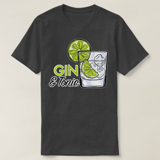 T-shirt Boisson long Gin Tonic Fête Cadeau EVG 5 (Design devant)