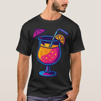 T-shirt Boisson néon en fille en vacances