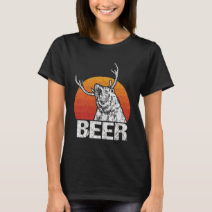T-shirt Boisson vintage de cerfs à base d'ours à bière