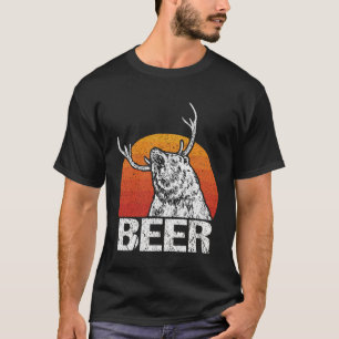 T-shirt Boisson vintage de cerfs à base d'ours à bière