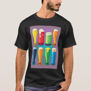 T-shirt Boissons Alcoolisées Adthousiaste Pop Style Lunett