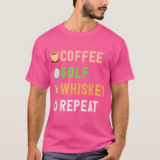 T-shirt Boissons Amant Drôle Café Golf Whiskey Répétition