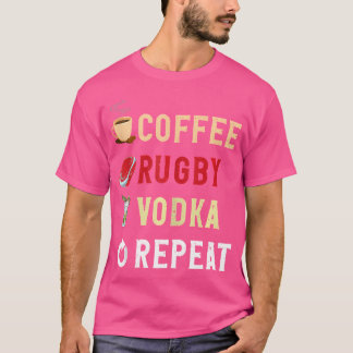 T-shirt Boissons Amoureux Drôle café Rugby Vodka Répétitio