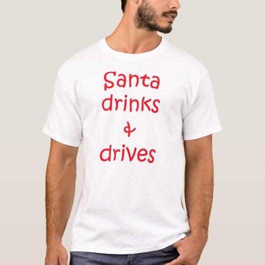 T-shirt Boissons et commandes de Père Noël (Devant)
