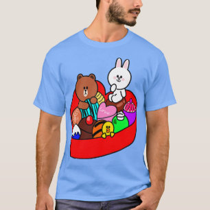 T-shirt Boîte Brown Cony Ours Plein D'Amour