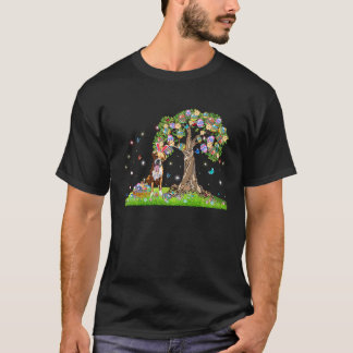 T-shirt Boîte de boxer de lapin mignon avec des œufs de Pâ