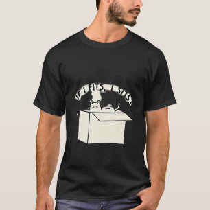 T-shirt Boîte de chat drôle contour 'Si ça rentre, je m'as