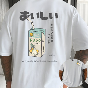 T-shirt Boîte de Jus de Citron Kawaii Chat Esthétique Japo