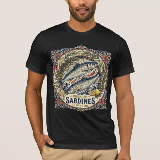 T-shirt Boîte de sardines marocaines vintage Rétro poisson