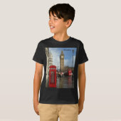 T-shirt Boîte de téléphone de Londres et Big Ben (St.K) (Devant entier)