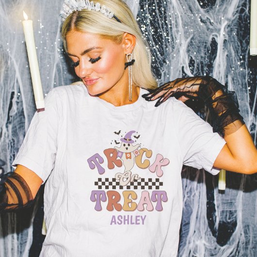 T-shirt Boite personnalisée Ghost mignon Trick or Treat Ha