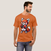 T-shirt Boîtier Rouge Panda Cute Boxer (Devant entier)