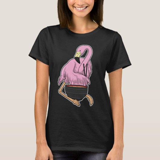 T-shirt Bol de ramen flamant rose (Devant)