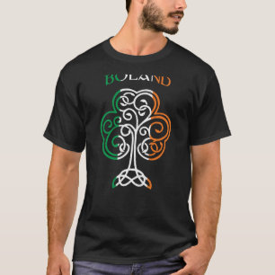 T-shirt BOLAND Nom Irlandais Trèfle Drapeau de l'Irlande F
