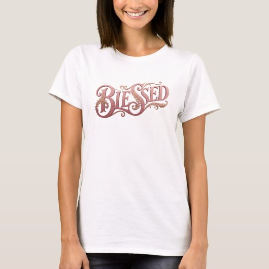 T-shirt Bold & Beautiful BLESSED 2D Style Déclaration (Devant)