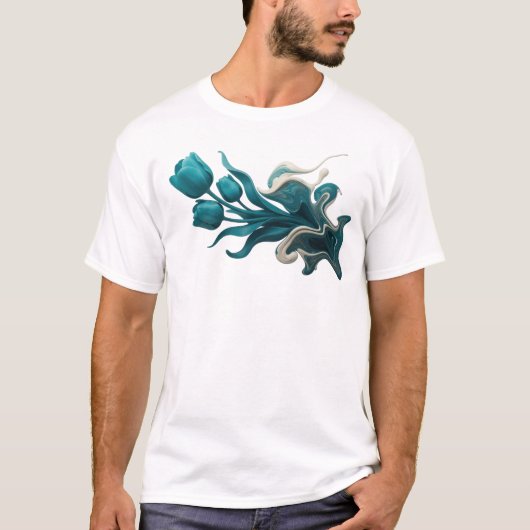 T-shirt Bold & Beautiful COMPOSITION D'ART FLEUR ABSTRAITE (Devant)