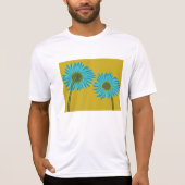 T-shirt Bold Blue Daisy Art sur Mustard Yellow Arrière - p (Devant)