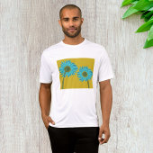 T-shirt Bold Blue Daisy Art sur Mustard Yellow Arrière - p