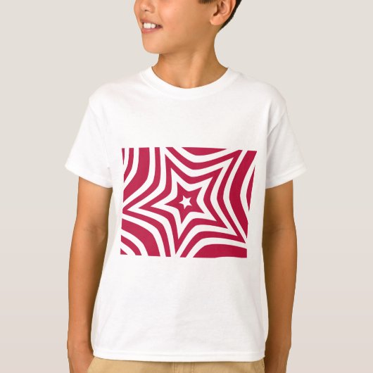 T-shirt Bold & Bright Red & White Star dans un Motif vecto (Devant)