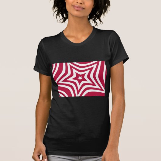 T-shirt Bold & Bright Red & White Star dans un Motif vecto (Devant)