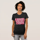 T-shirt Bold & Bright Red & White Star dans un Motif vecto (Devant entier)