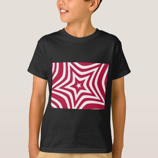 T-shirt Bold & Bright Red & White Star dans un Motif vecto (Devant)