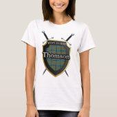 T-shirt Bold Clan Thomson Tartan Scottish Shield (Devant)