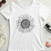 T-shirt Bold Daisy Line Art; Simple Summer Flower 